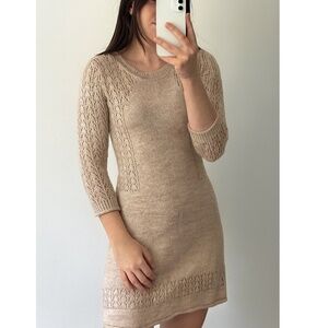 Topshop Beige Knit Sweater Dress Size 6